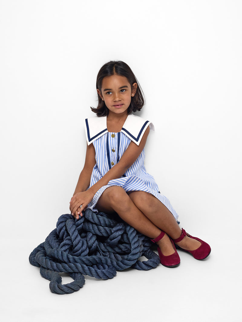Vestido girl marinero rayas azules