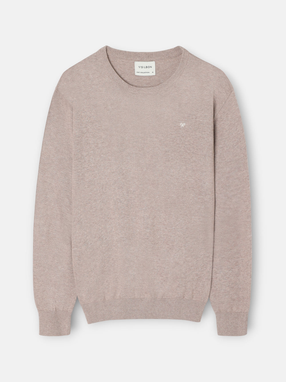 Jersey liso cuello caja beige medio