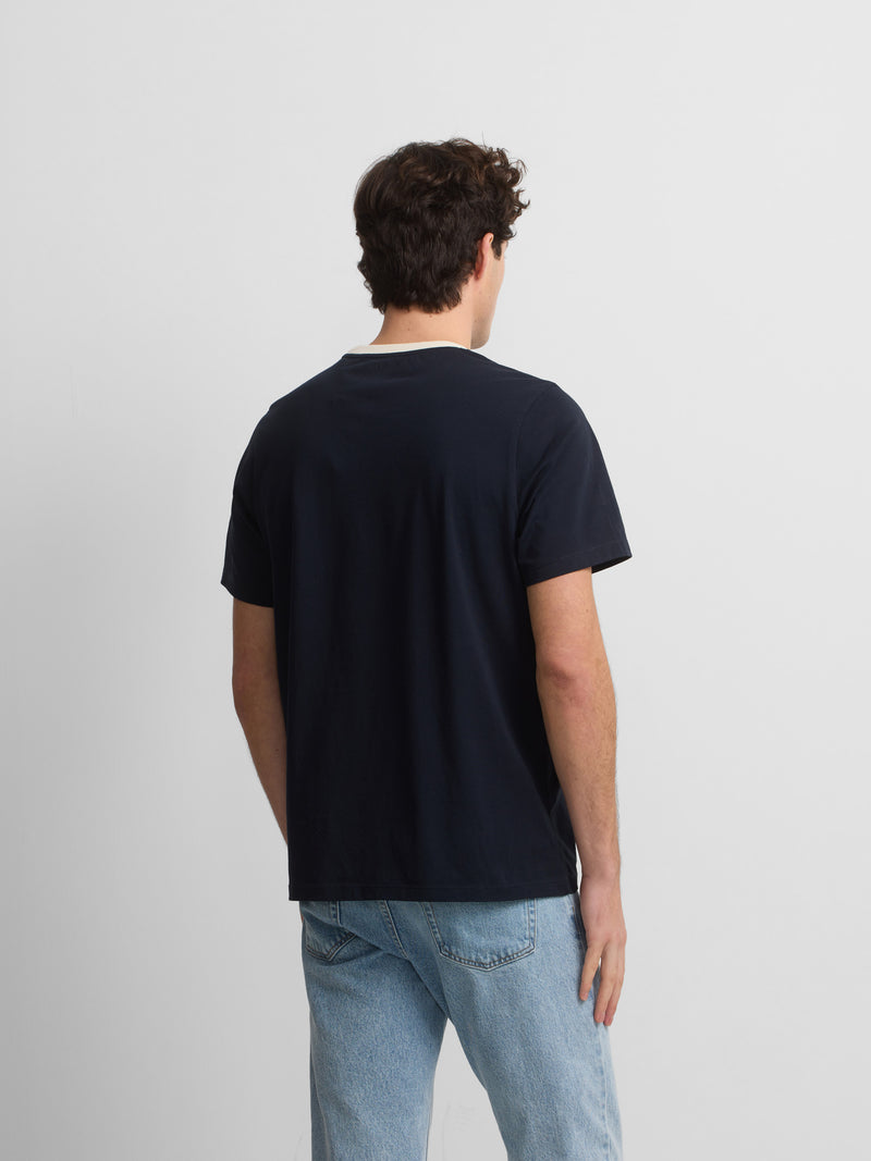 Navy blue cruise horizontal stripe t-shirt
