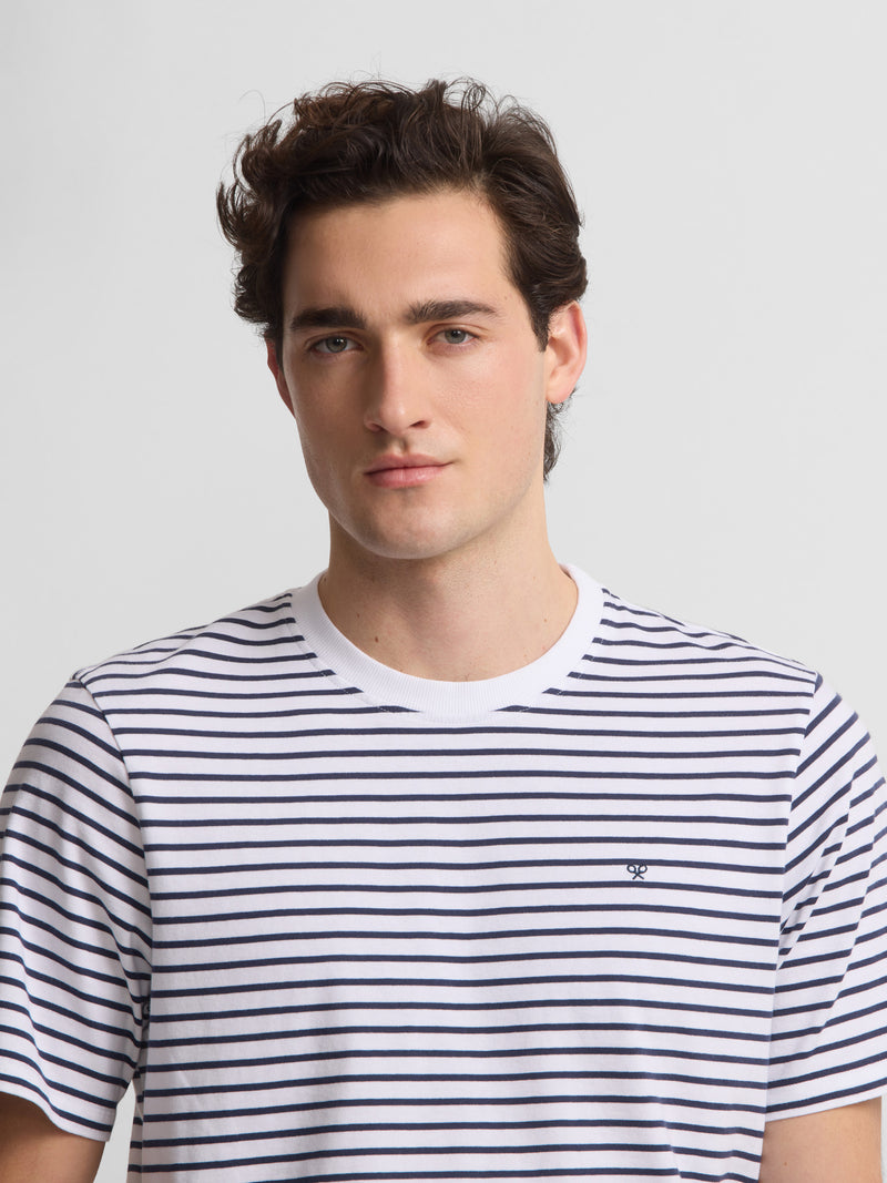 Camiseta rayas finas cruise blanca