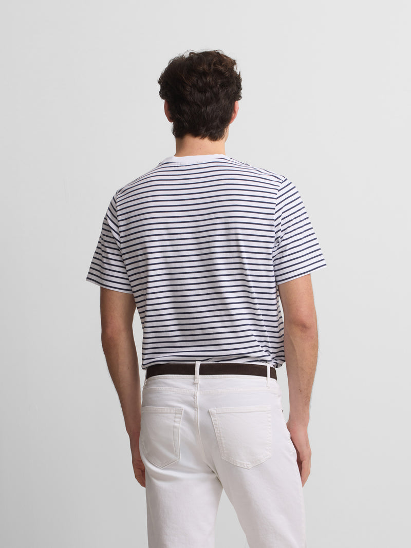 Camiseta rayas finas cruise blanca