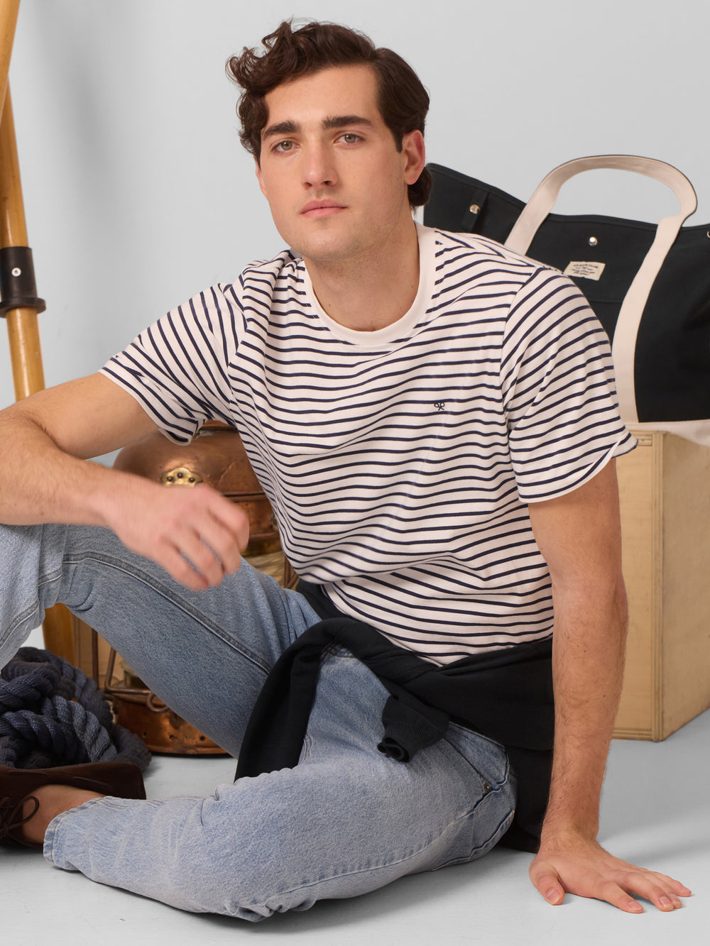 T-shirt à fines rayures Cream Cruise
