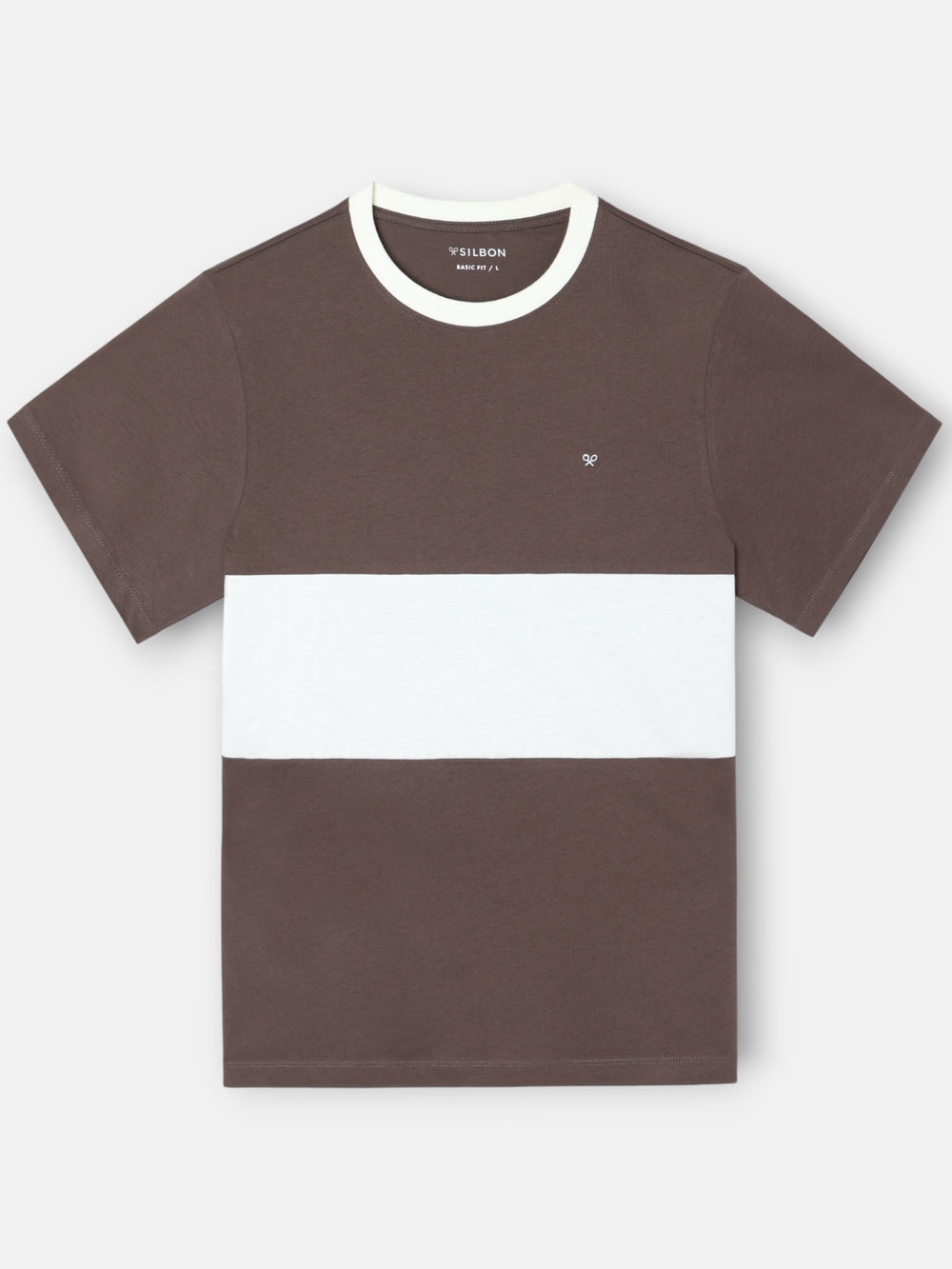 T-shirt de croisière à rayures horizontales marron