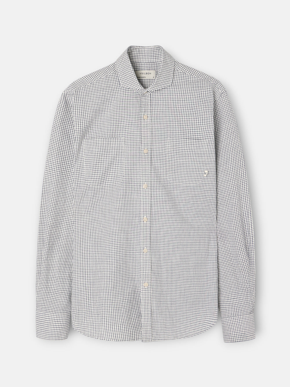 Chemise de croisière bleu marine à carreaux avec poches