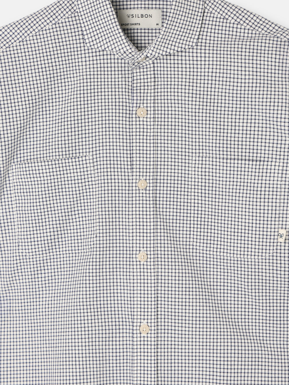 Chemise de croisière bleu marine à carreaux avec poches