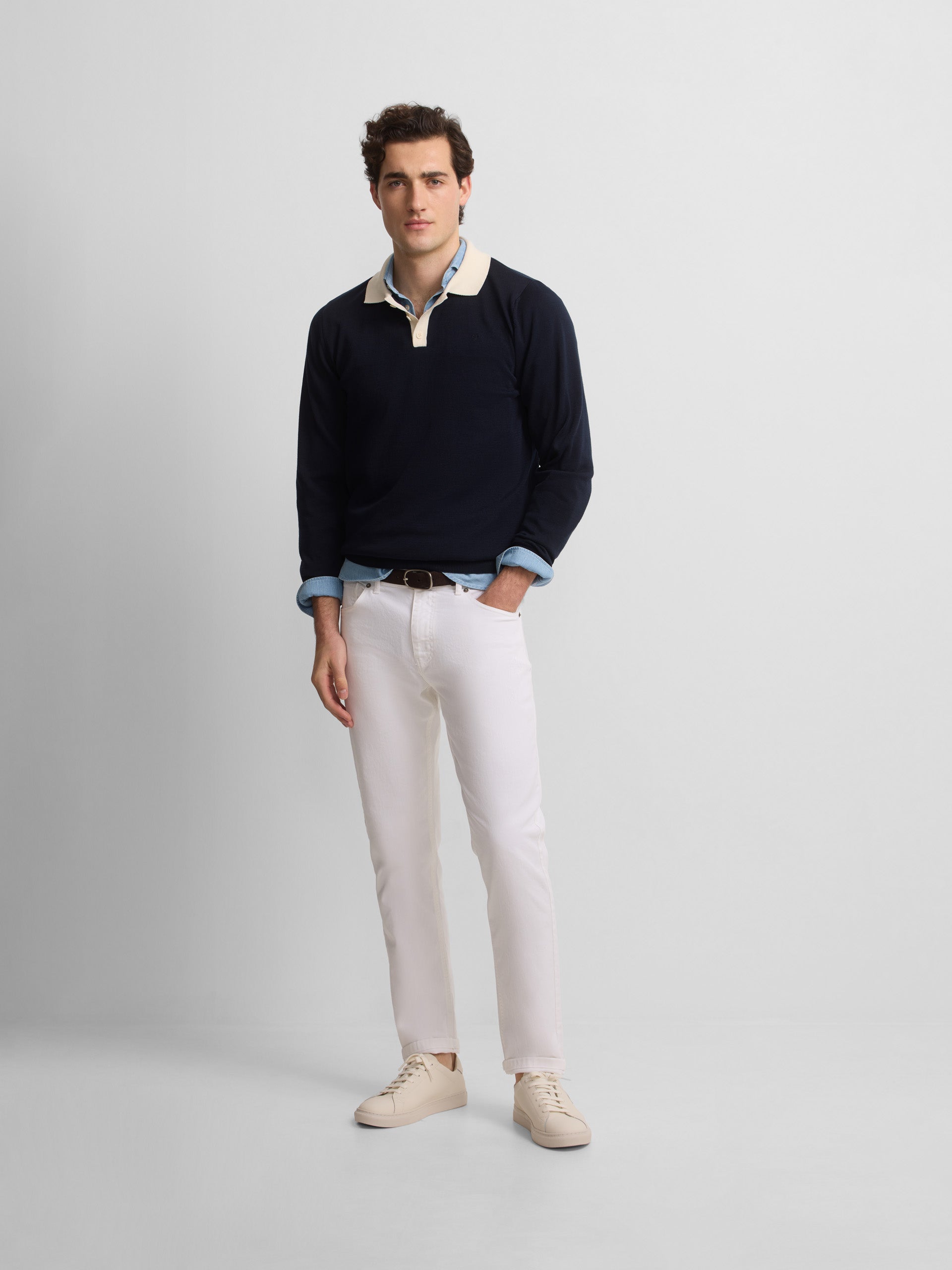 Jersey cuello polo cruise azul marino