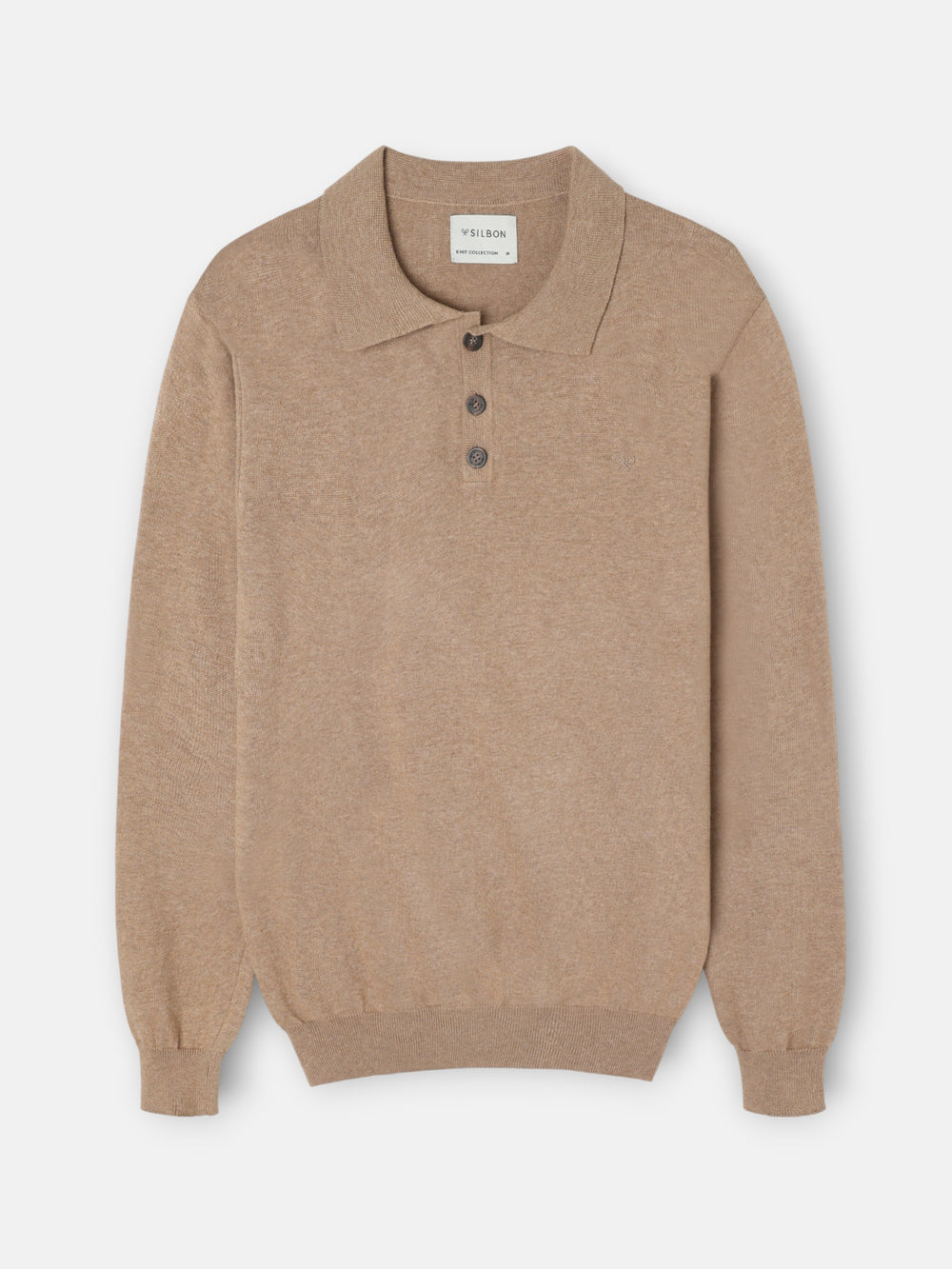 Jersey cuello polo beige claro