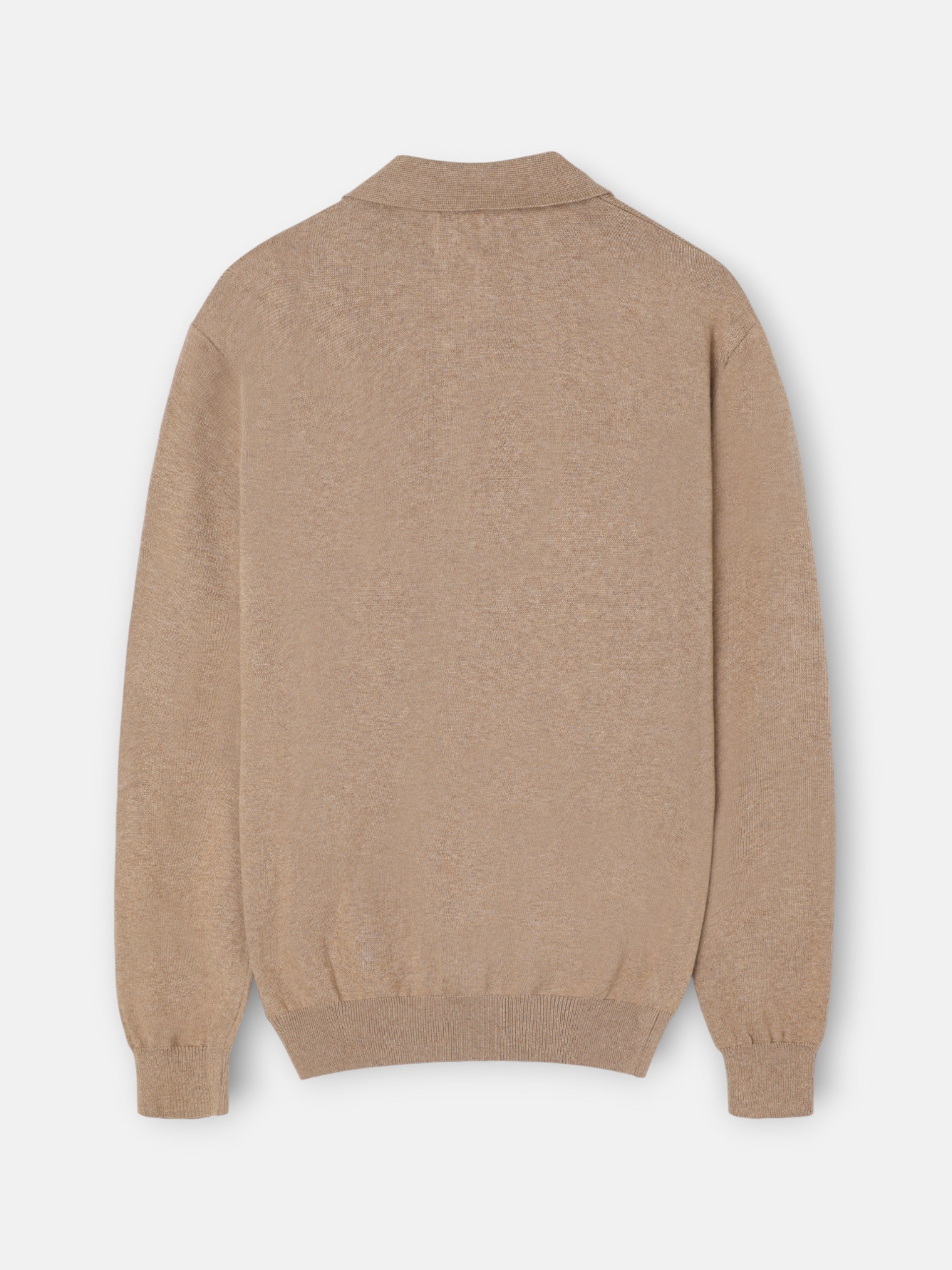 Jersey cuello polo beige claro