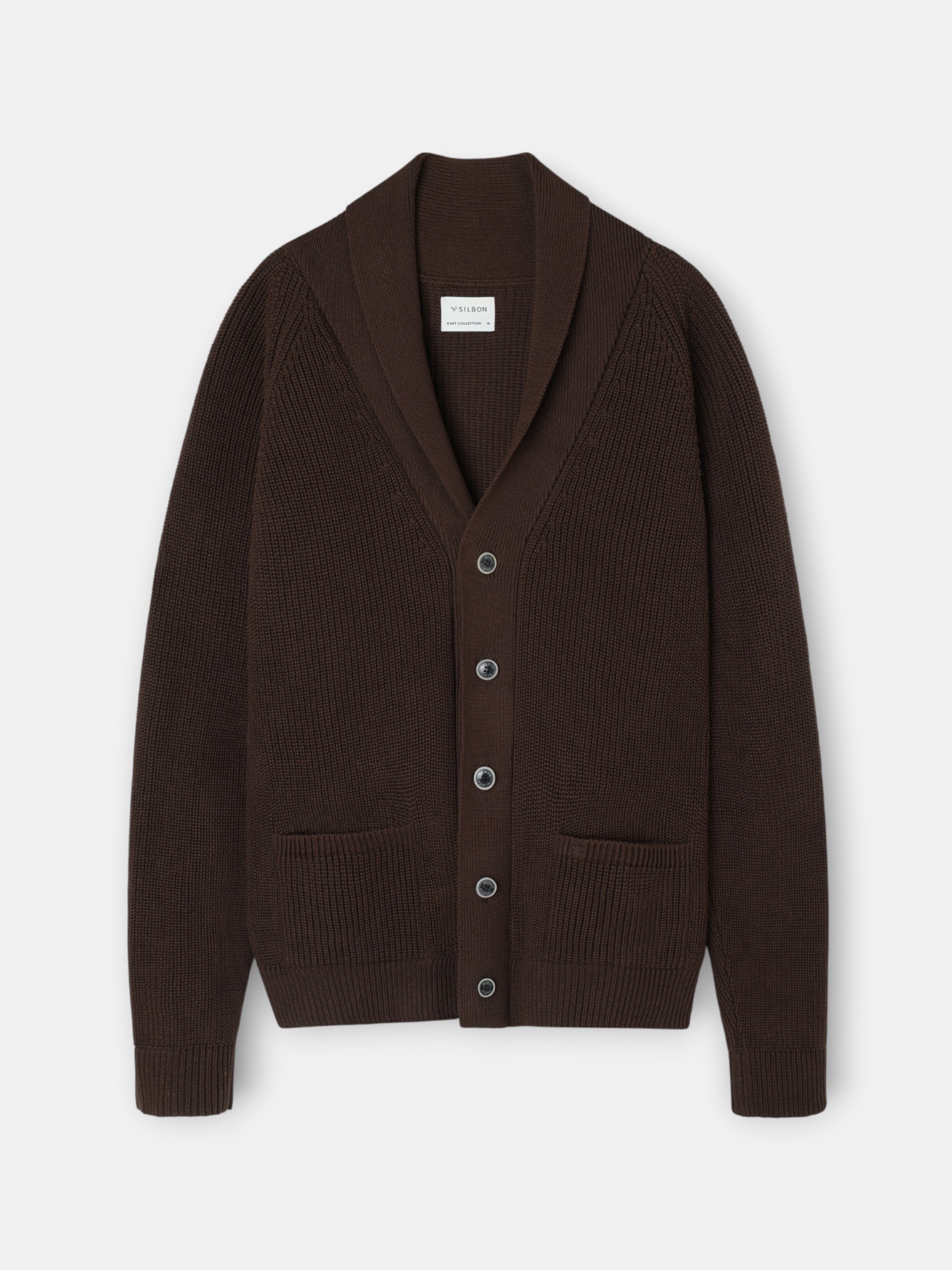 Cardigan canelado cruise castanho