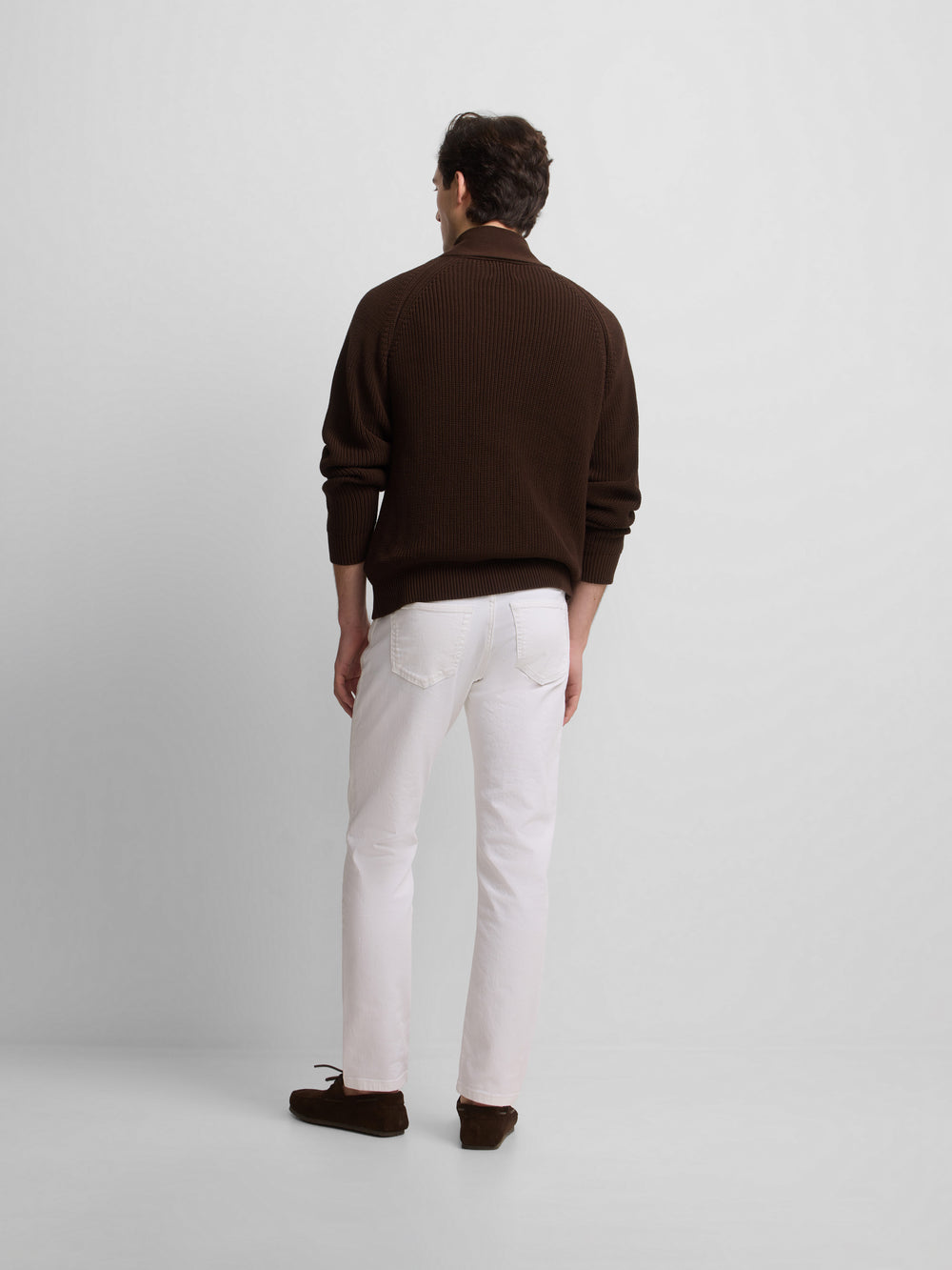 Cardigan canelado cruise castanho