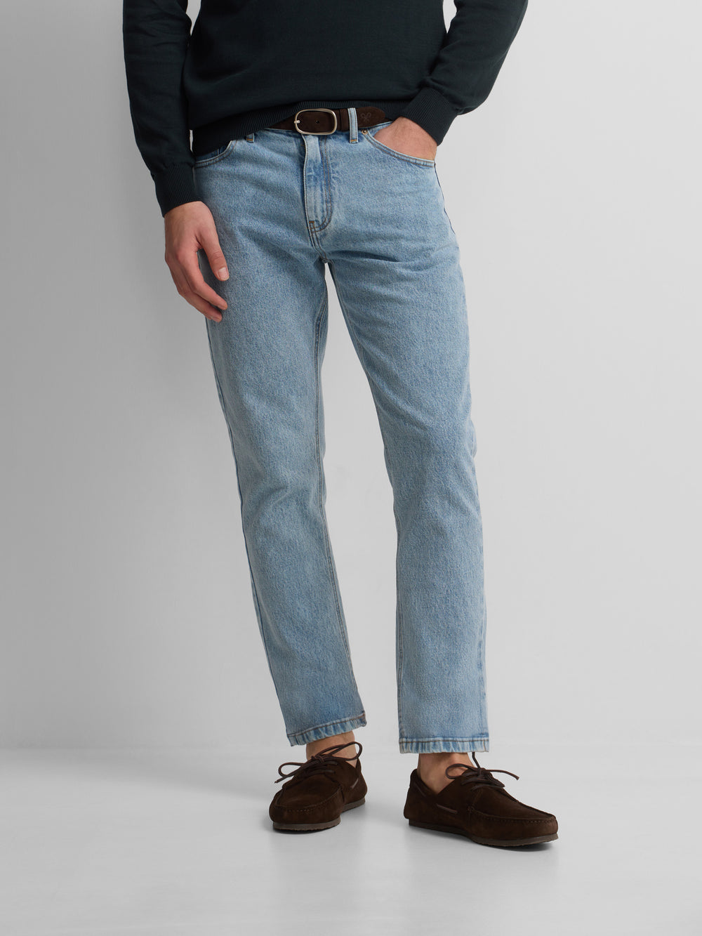 pantalon de sport en denim bleu moyen style croisière