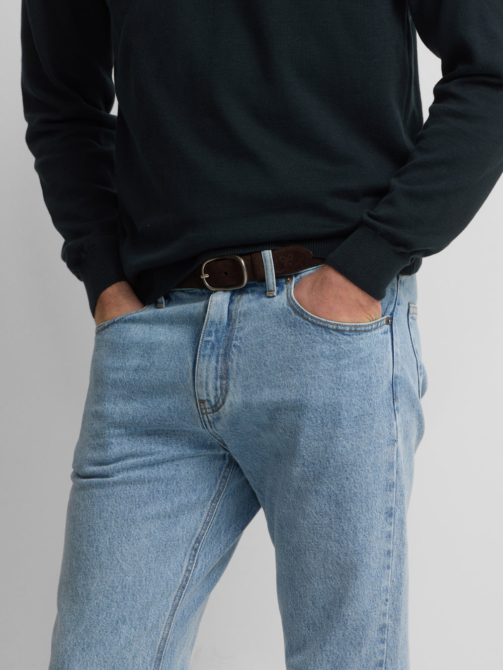 pantalon de sport en denim bleu moyen style croisière