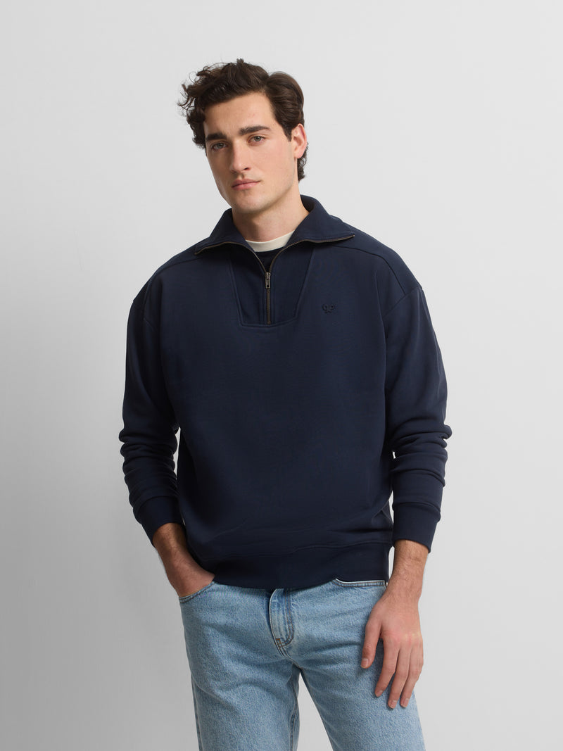 Sudadera media cremallera cruise azul marino