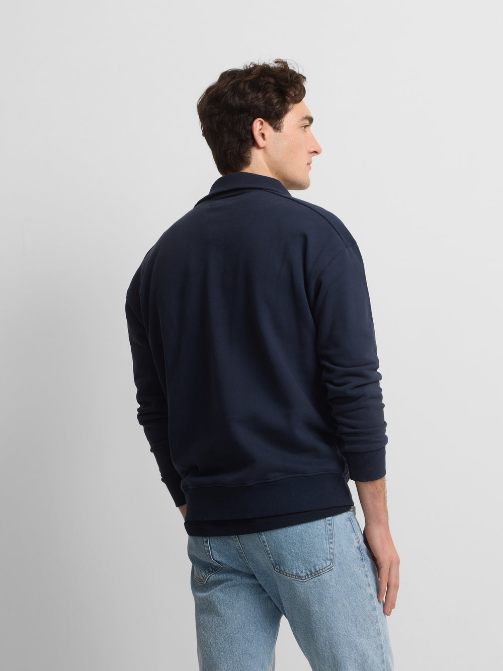 Sweat-shirt bleu marine à demi-zip Cruise