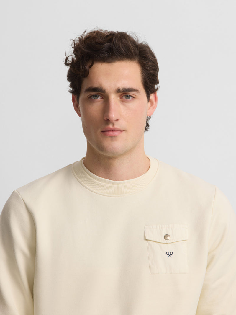 Sweat-shirt à poche cruise crème