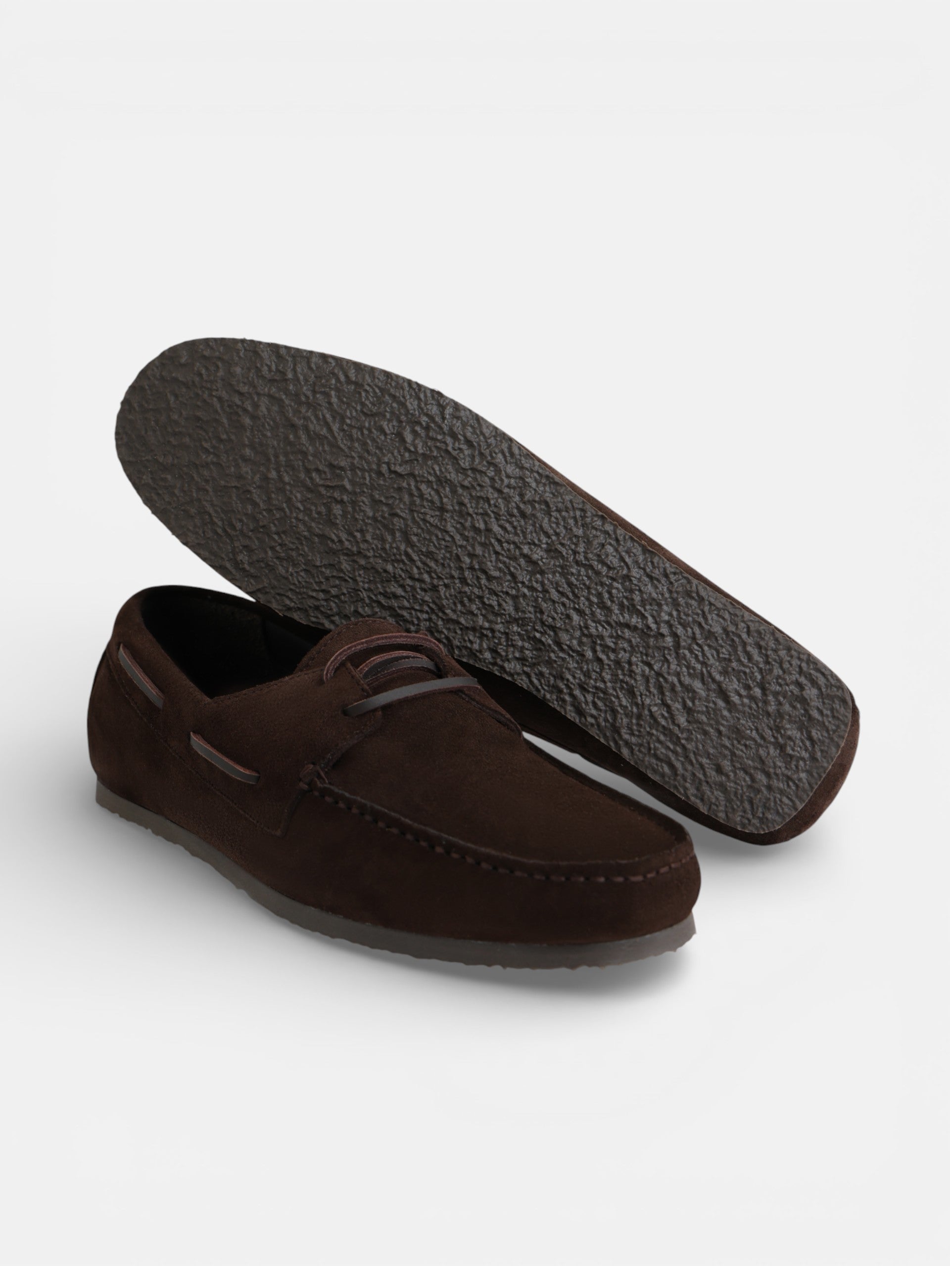 Brown suede cruise boat shoe