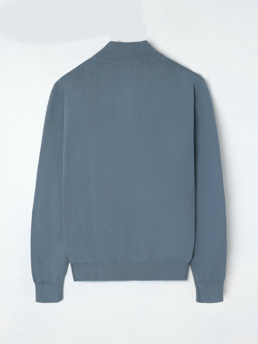 Jersey liso media cremallera azul petroleo