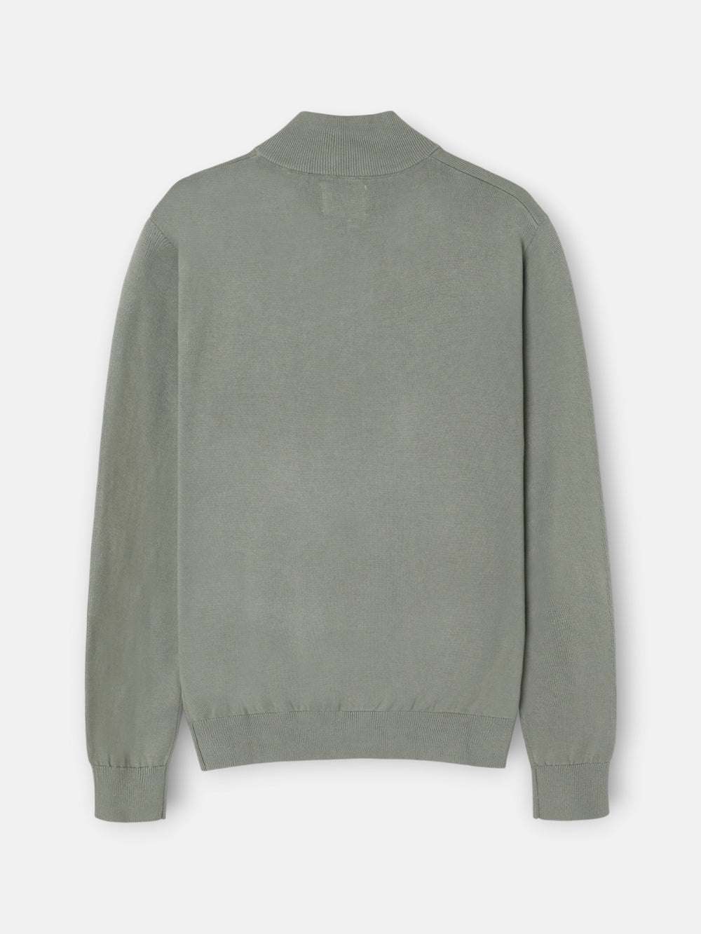 Jersey liso media cremallera verde gris