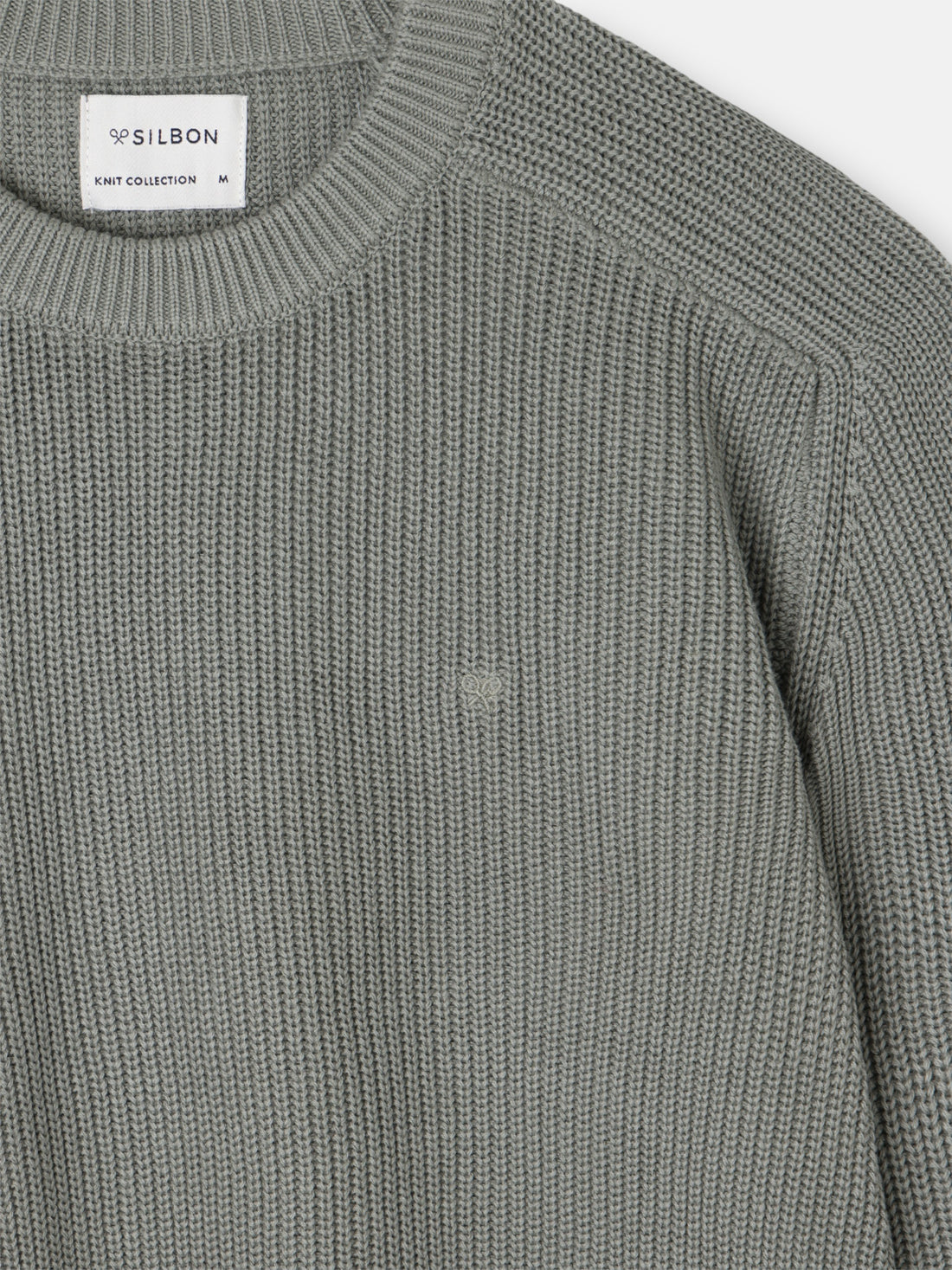 Pull à structure vert gris