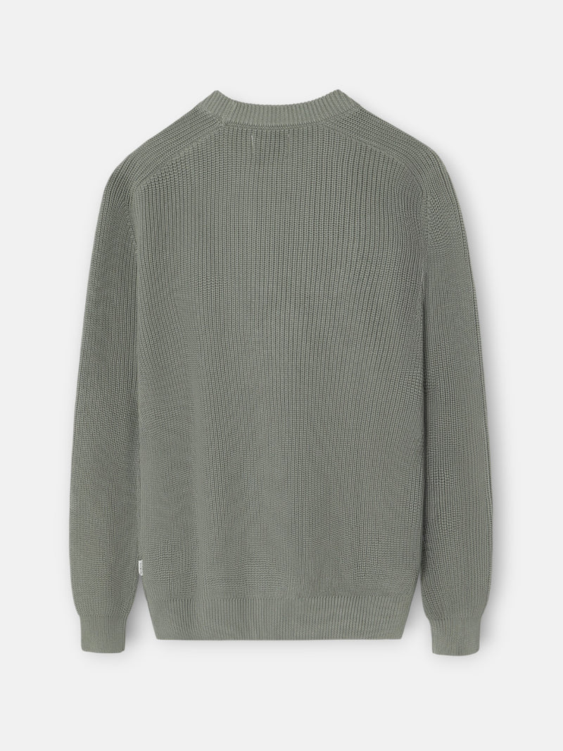 Pull à structure vert gris