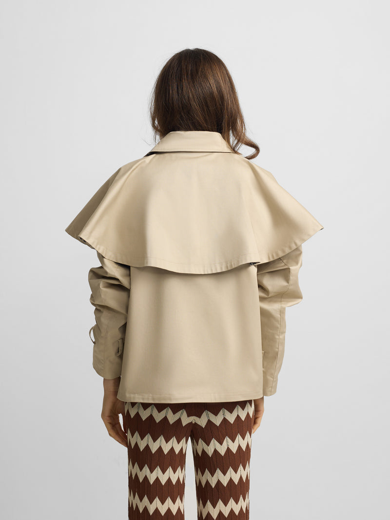 Parka corta capa marron