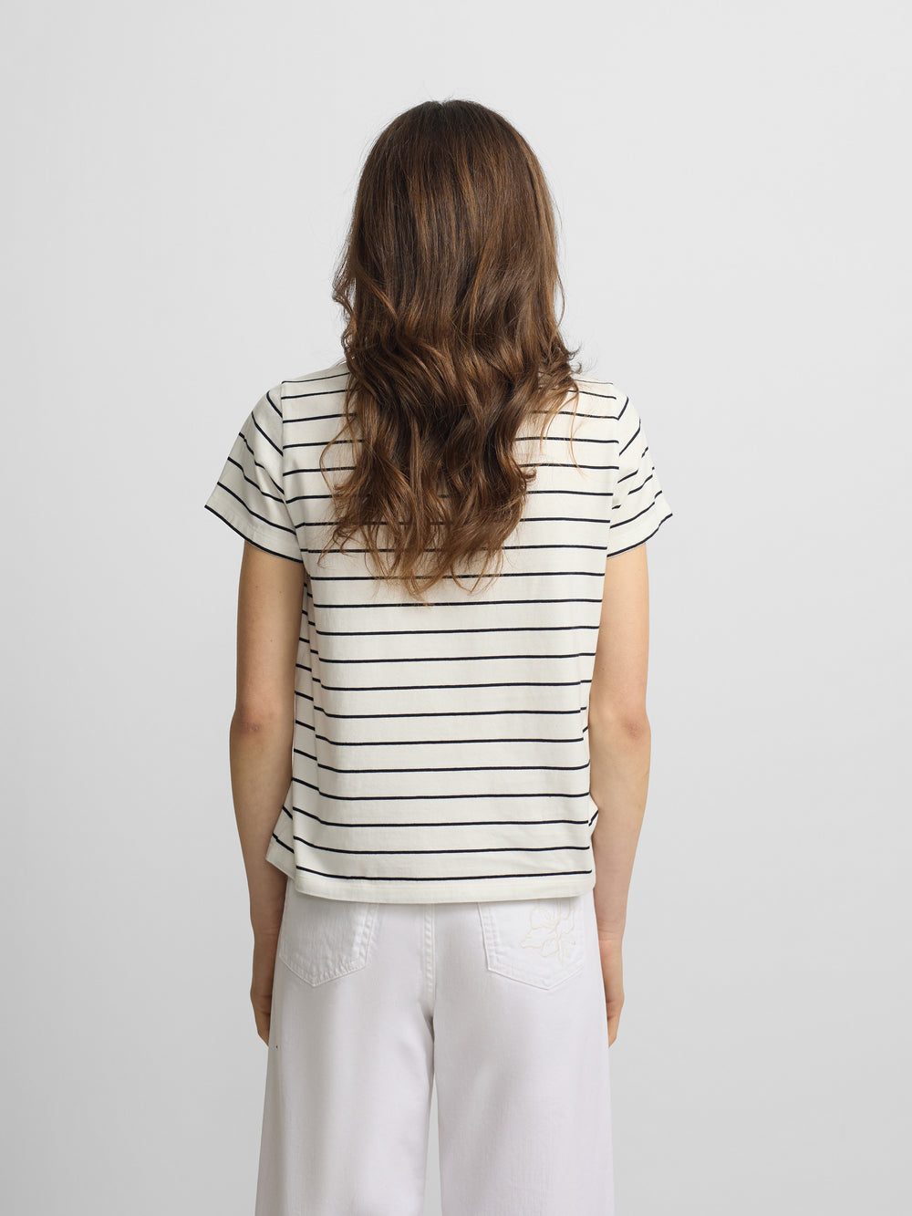 Women's T-shirt with Silbon bandana appliqué blue