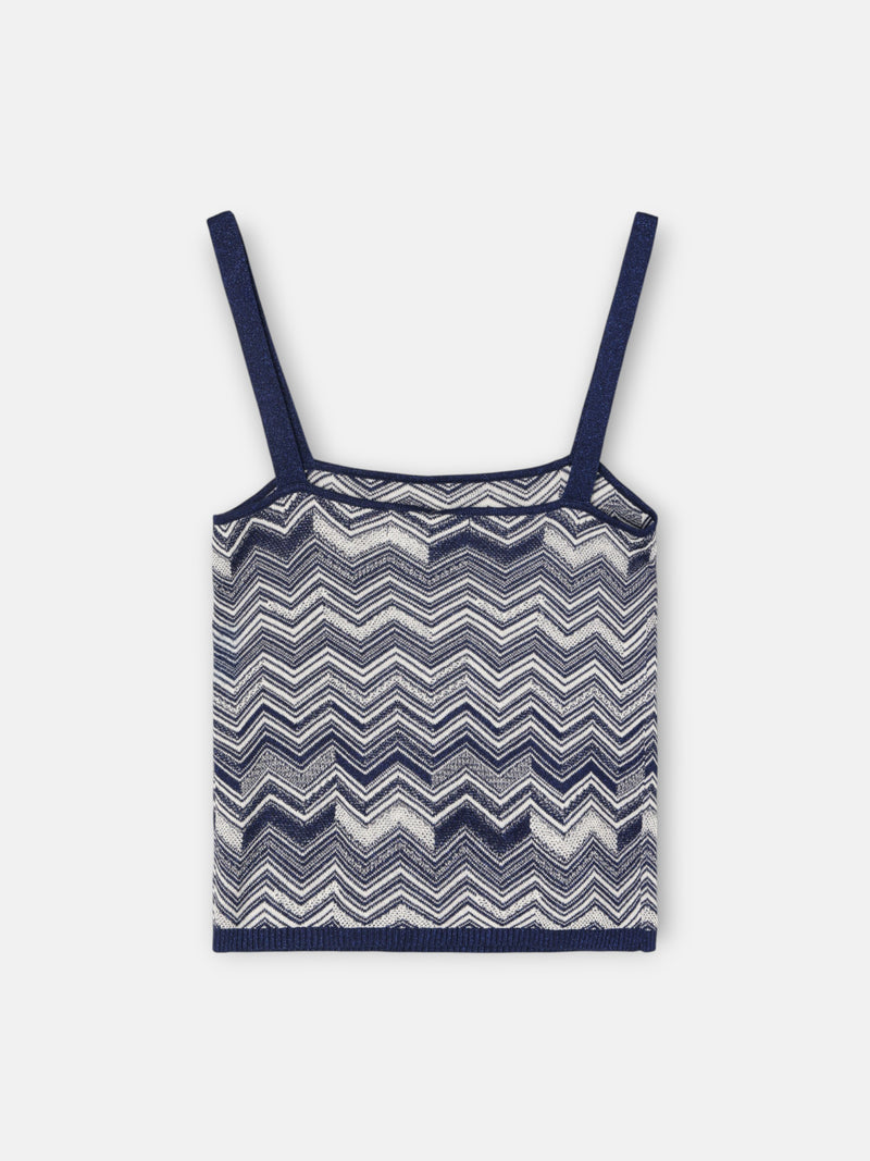 Top de malha espinha azul