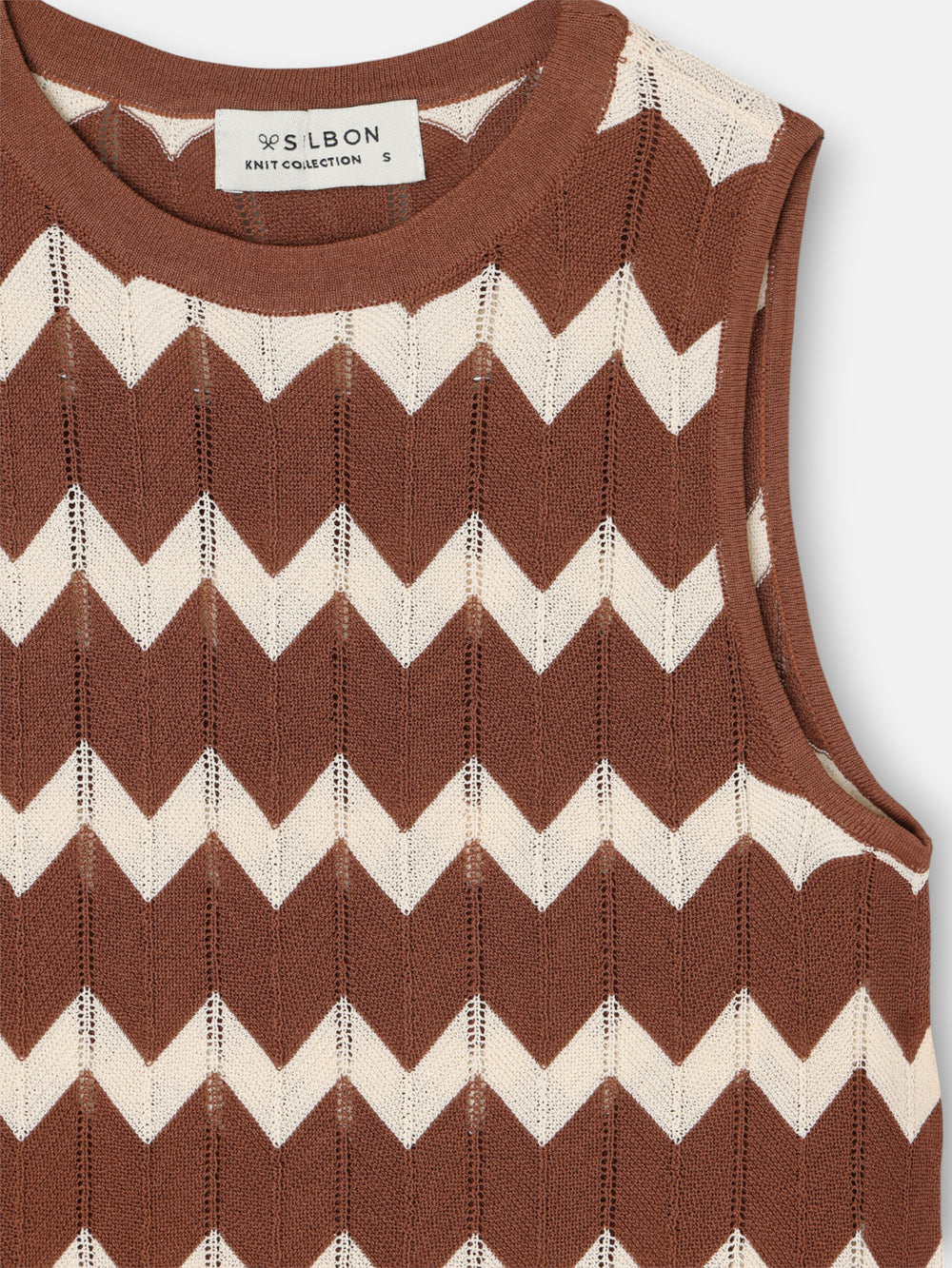 Top punto espiga marrones