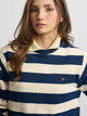 Women's sweatshirt with blue striped shoulder pads