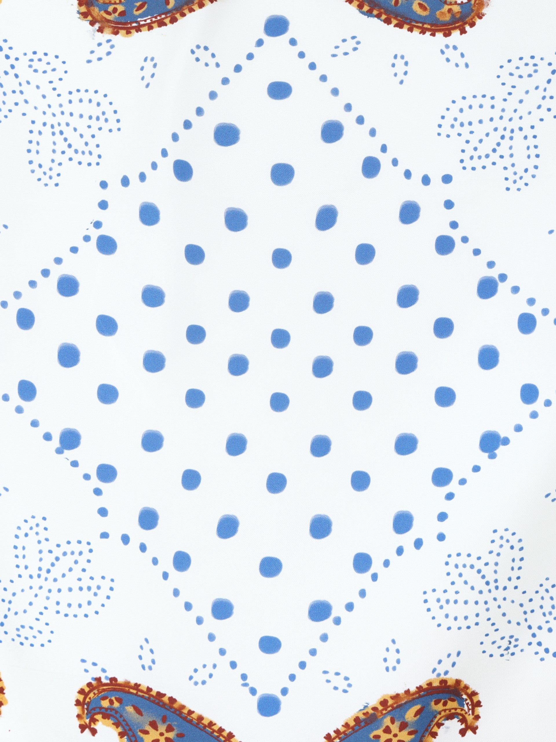 Écharpe imprimée écru et bleu marine