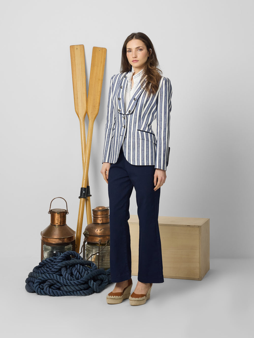 Americana marinera rayas azules