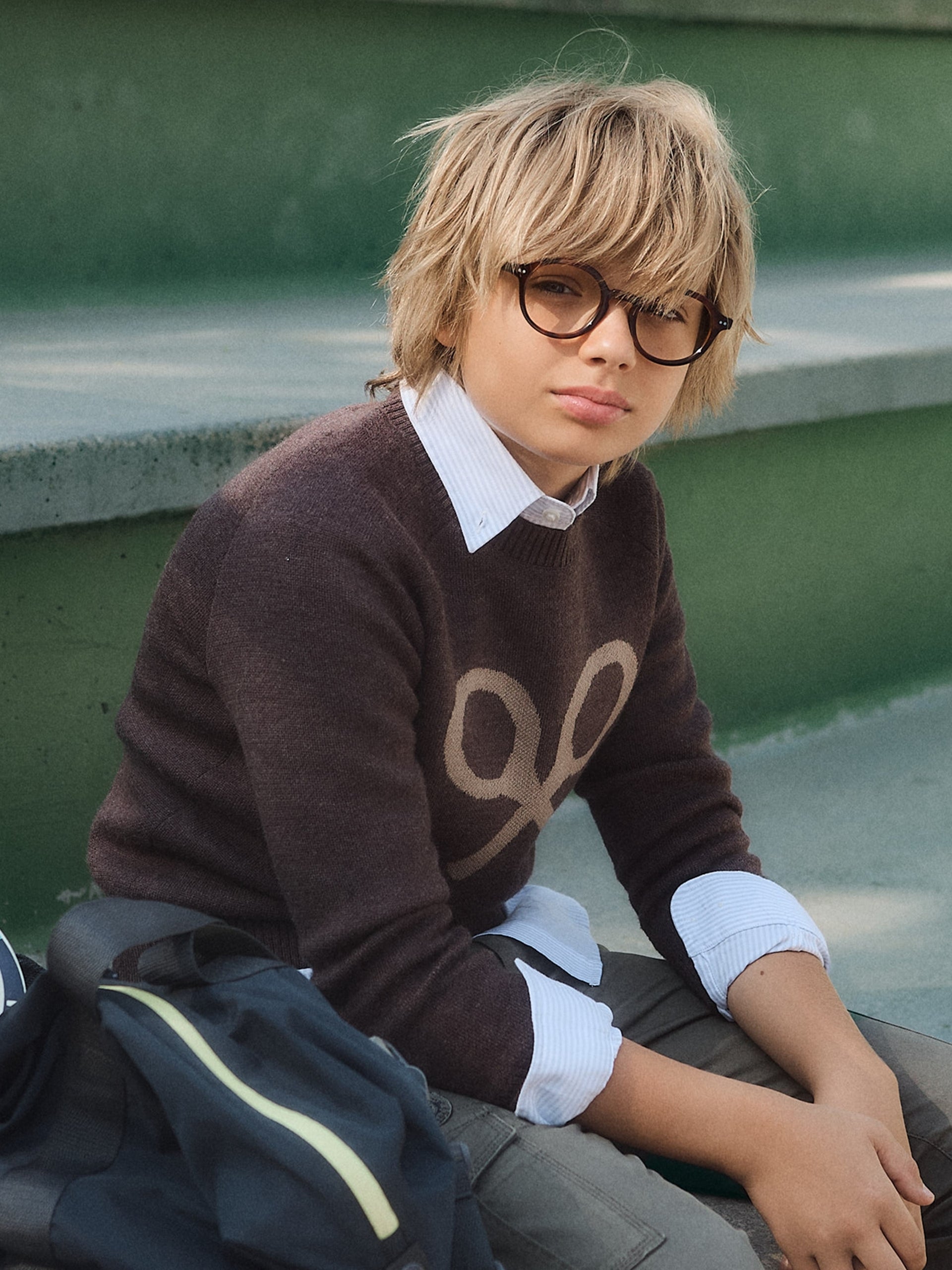 Jersey enfants raquette mi-saison marron clair