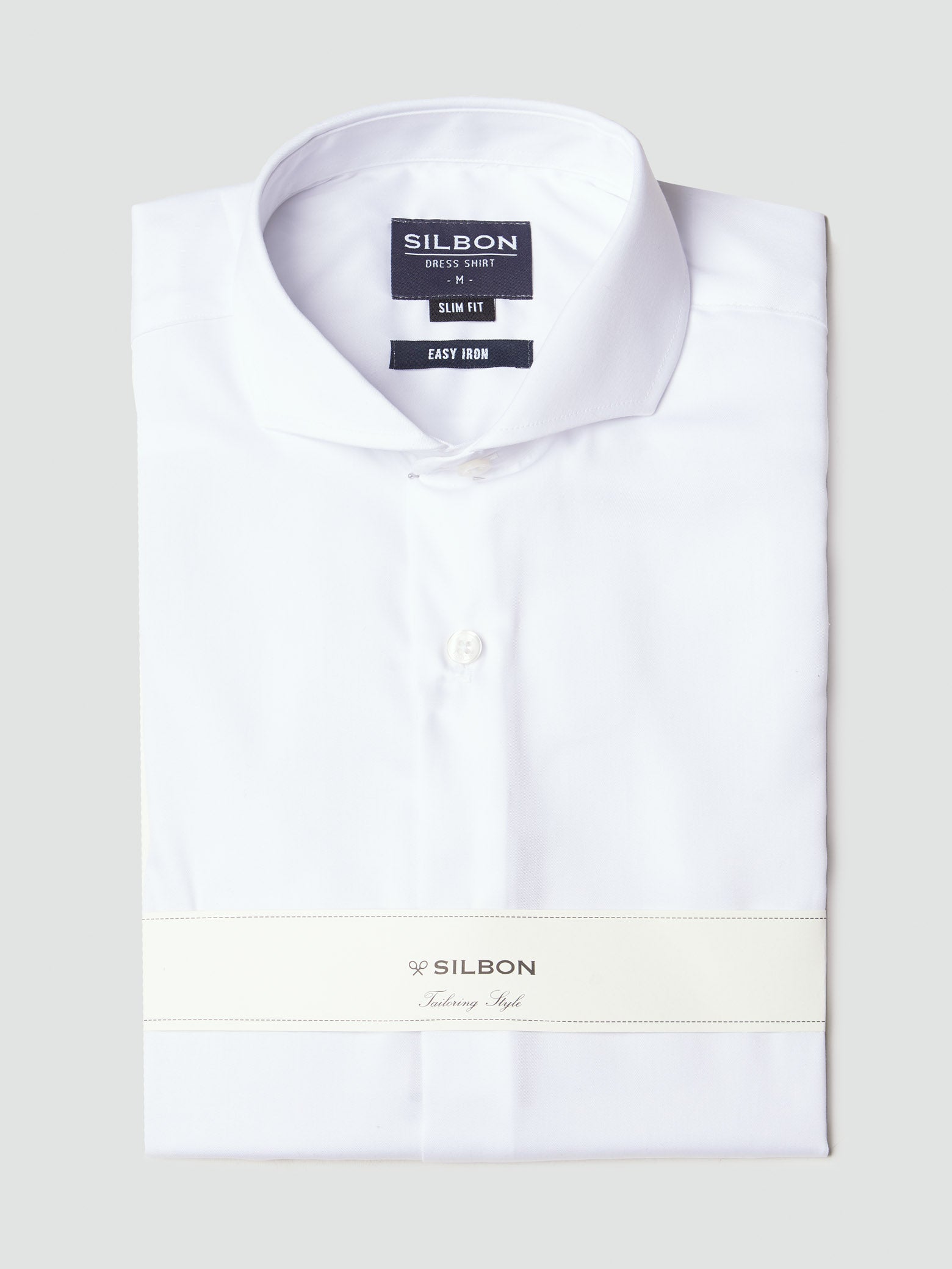 Camisa vestir blanca puño simple easy iron