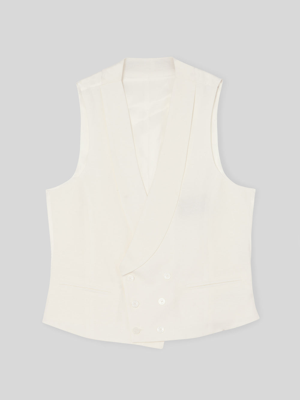 Chaleco chaque cuello redondo blanco roto