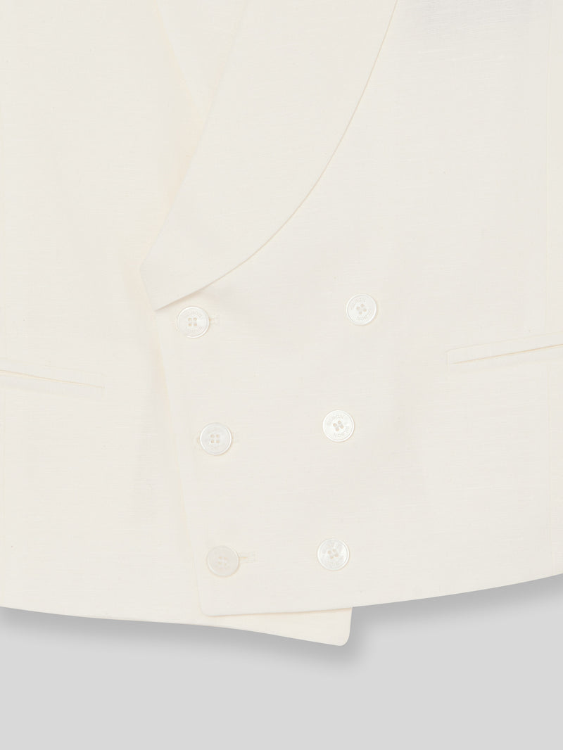 Gilet chaque col rond blanc cassé