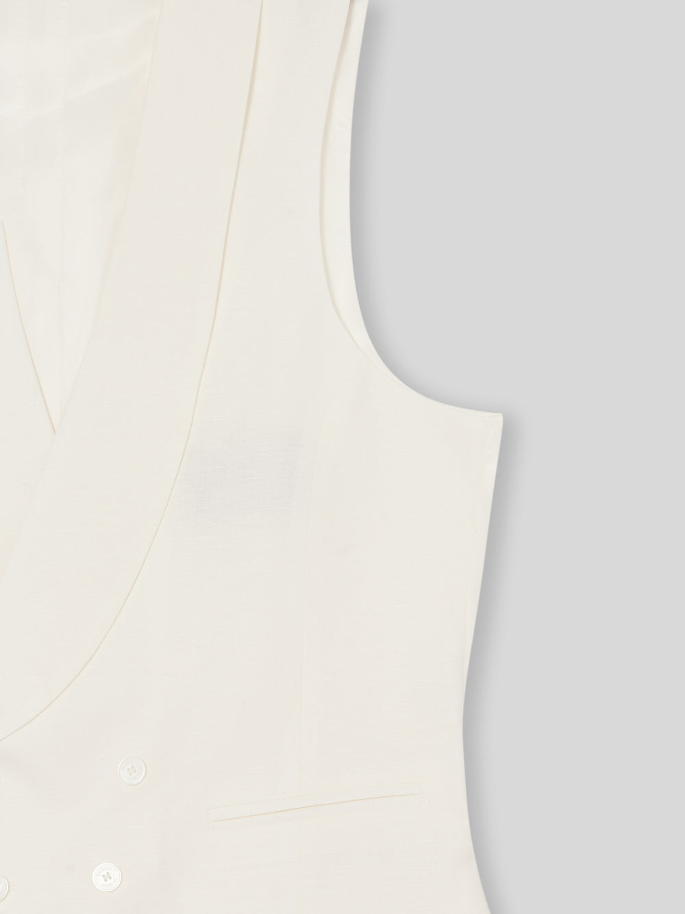 Chaleco chaque cuello redondo blanco roto