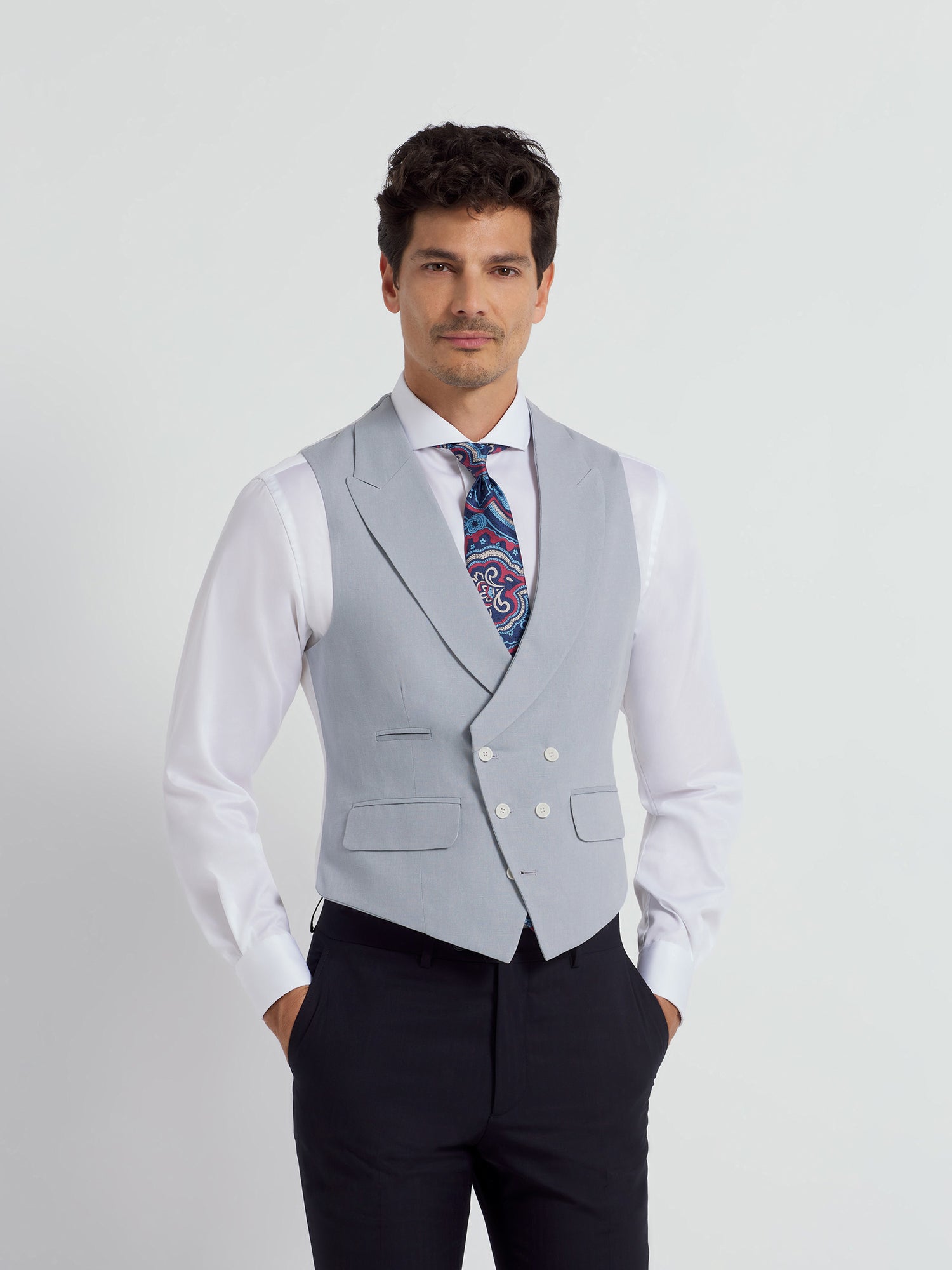 Chaleco chaque tailoring azul medio