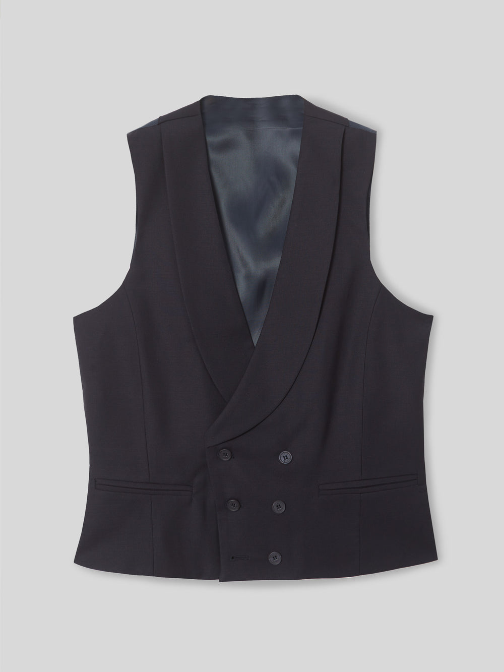 Chaleco vestir stretch cuello redondo azul marino