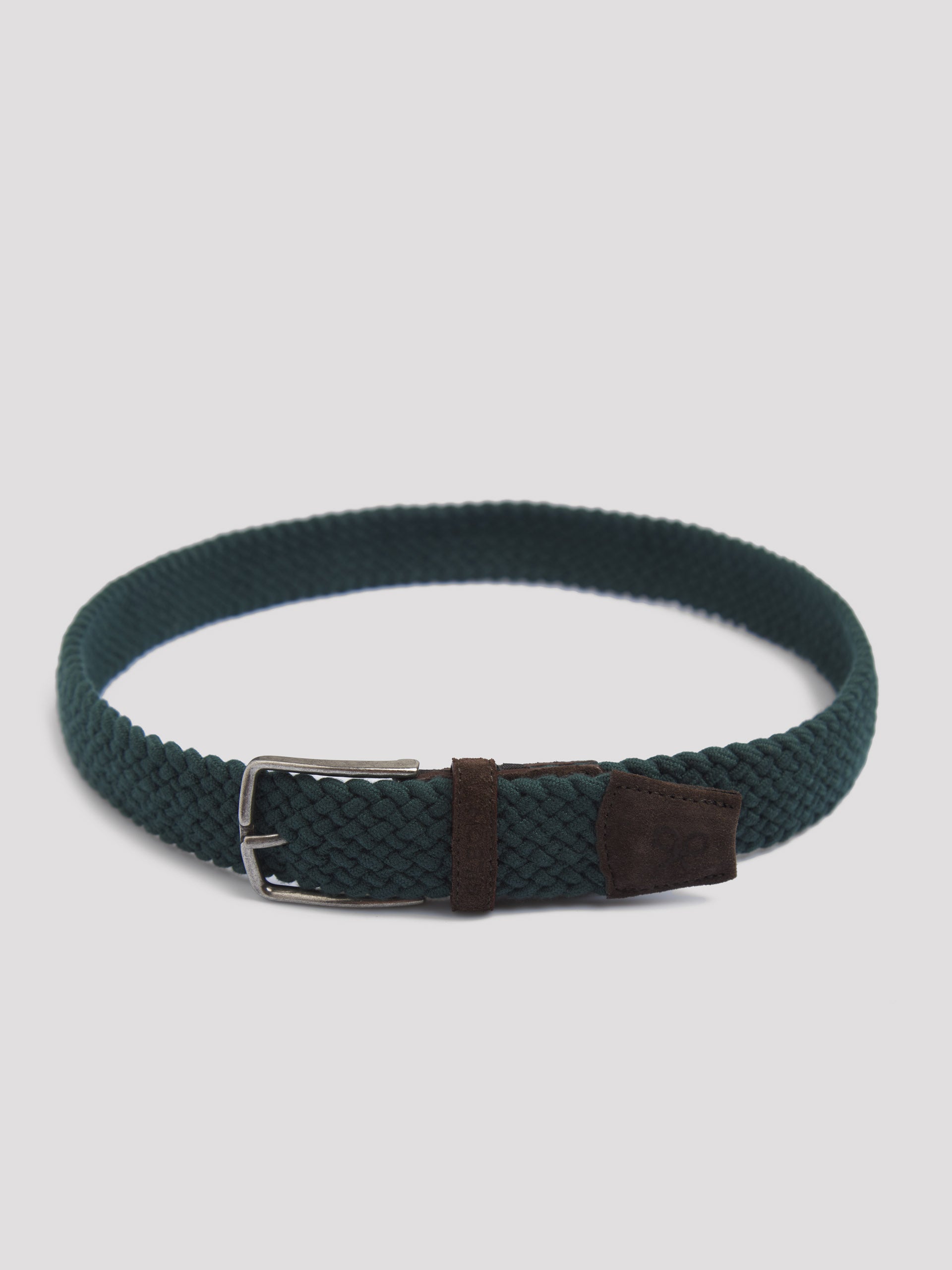 Cinturon elastico trenzado verde
