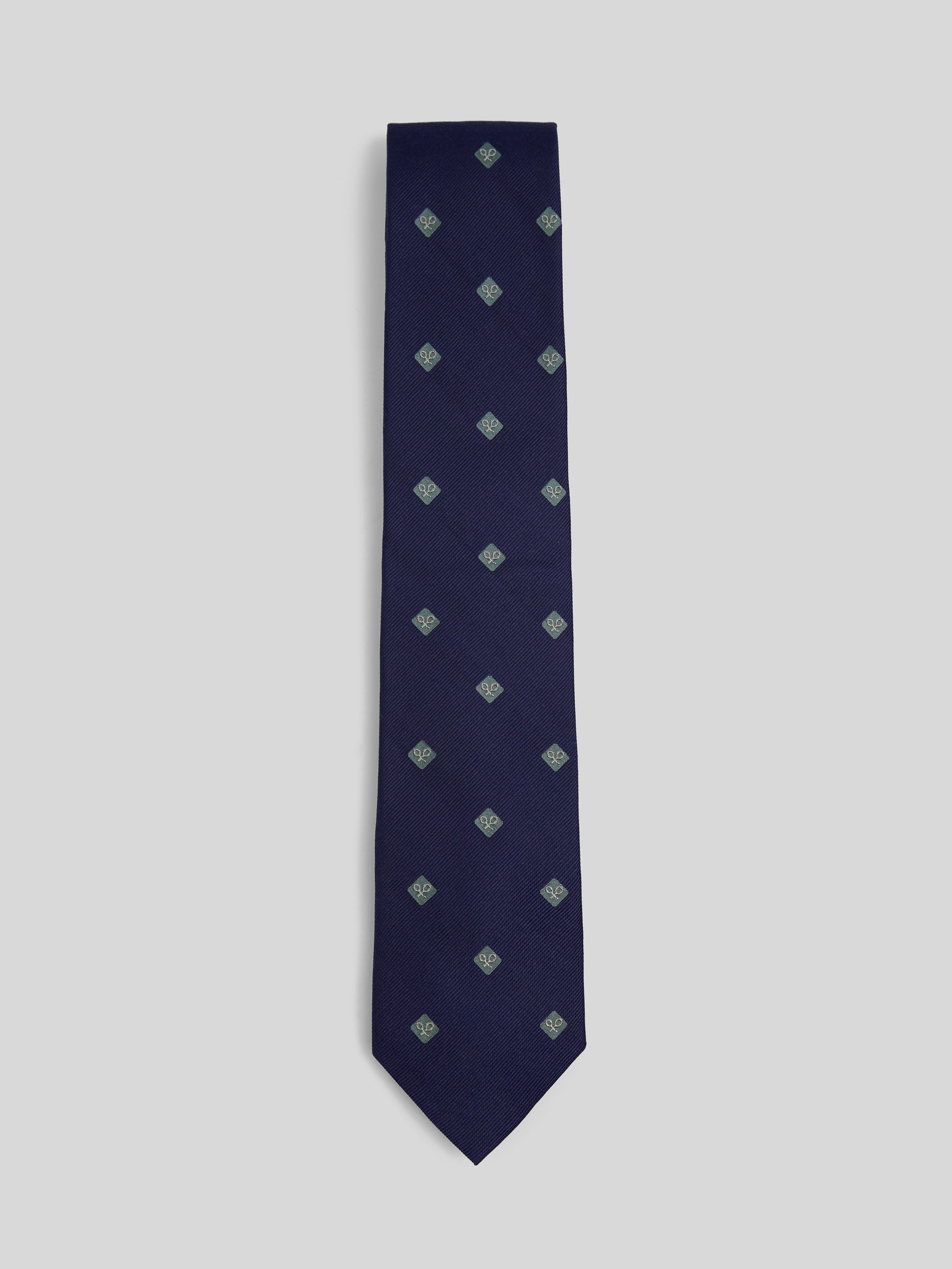 Corbata silbon logo geometrico azul verde