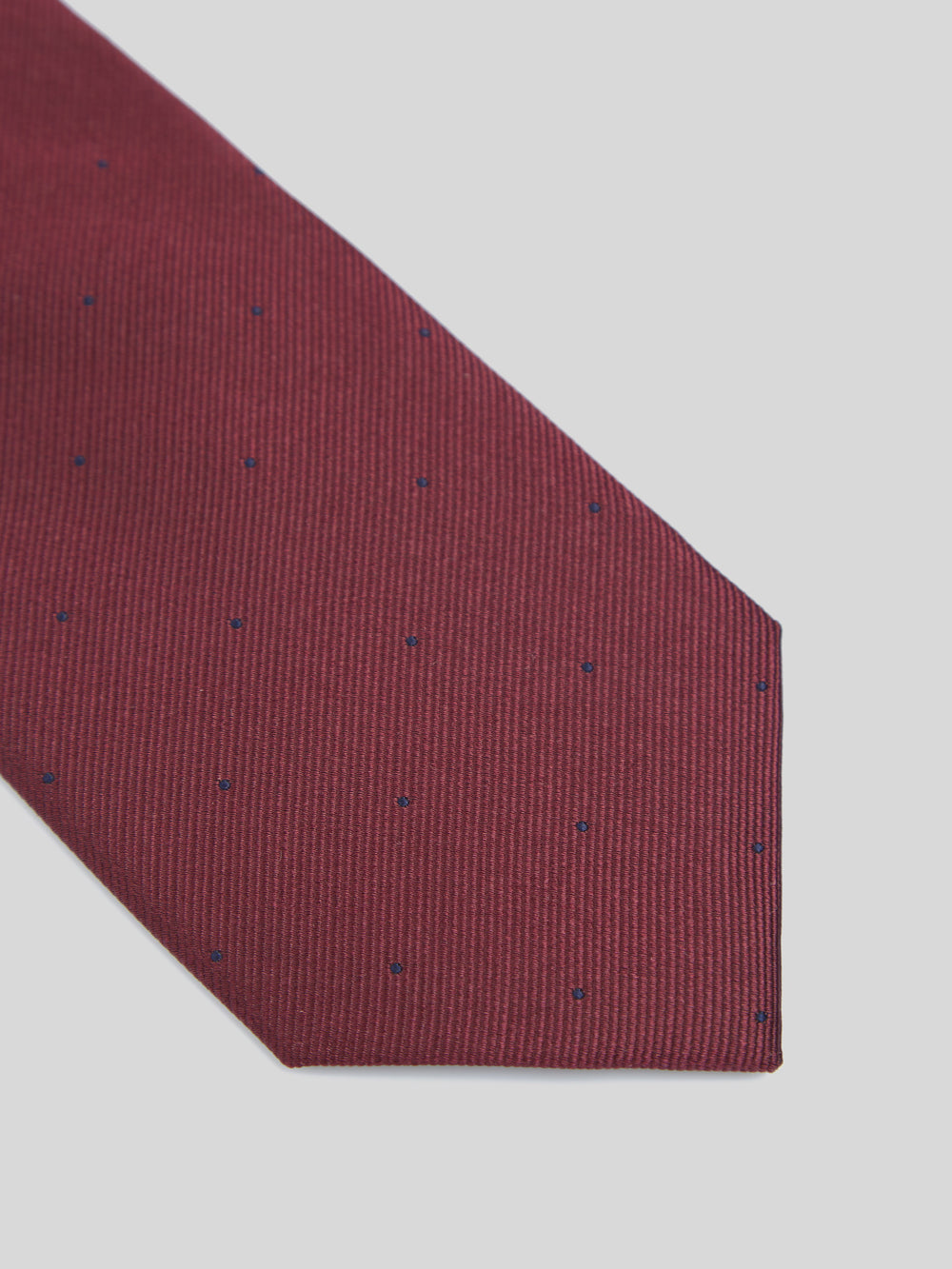 Corbata silbon mini puntos burdeos