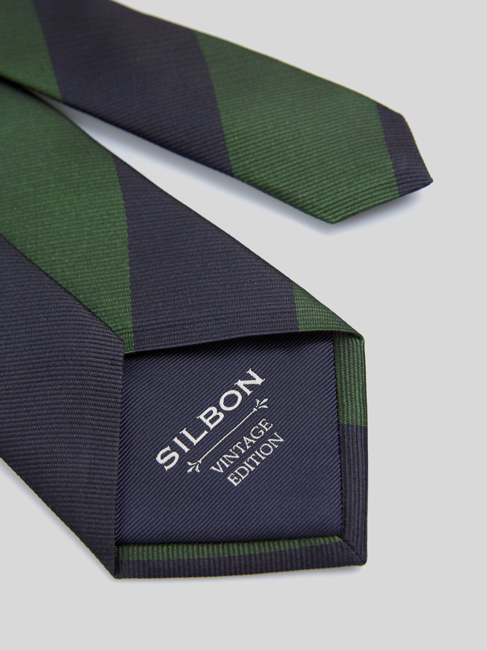 Corbata vintage silbon raya ancha verde