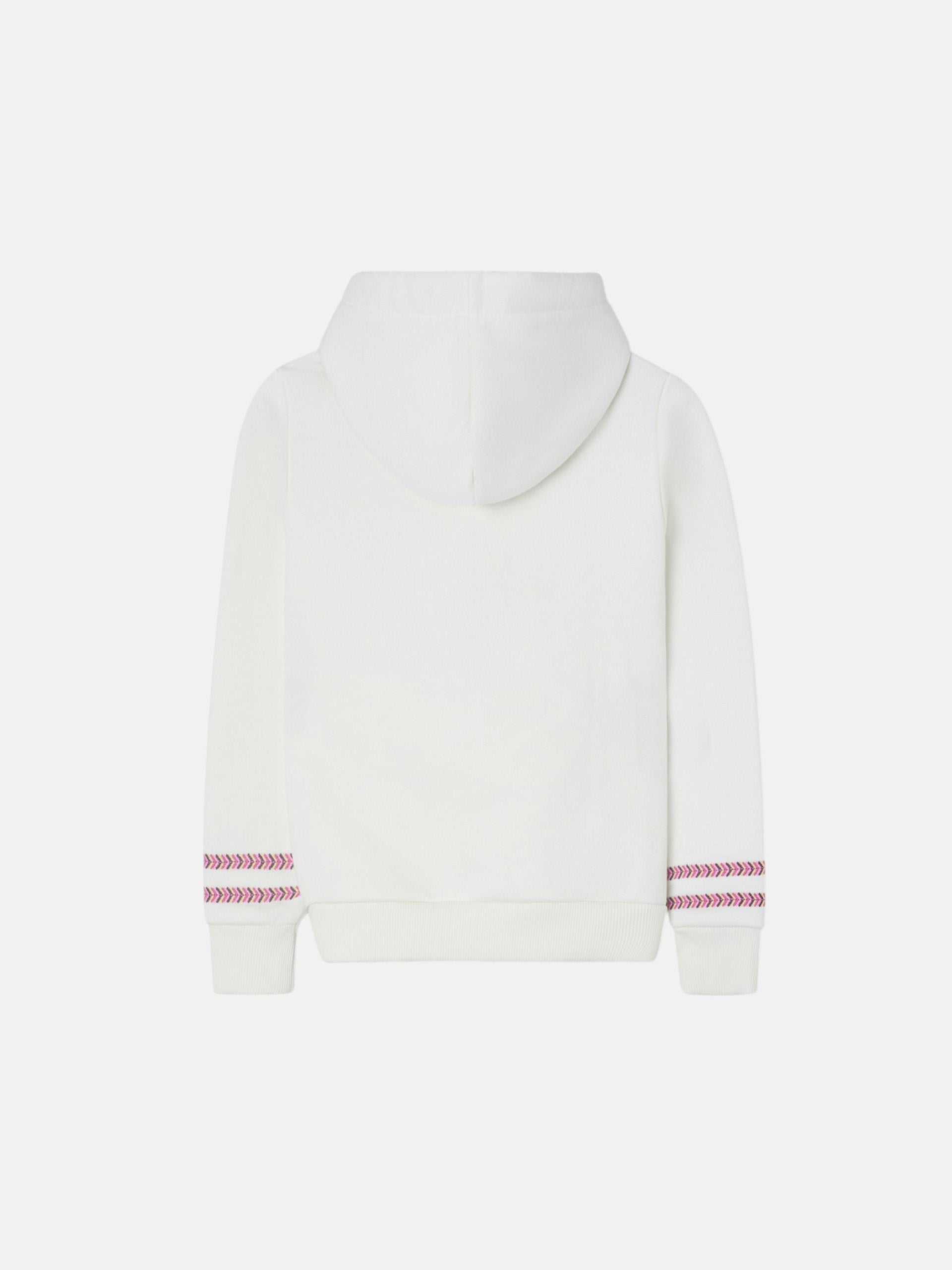 Sudadera girl capucha etnica crudo