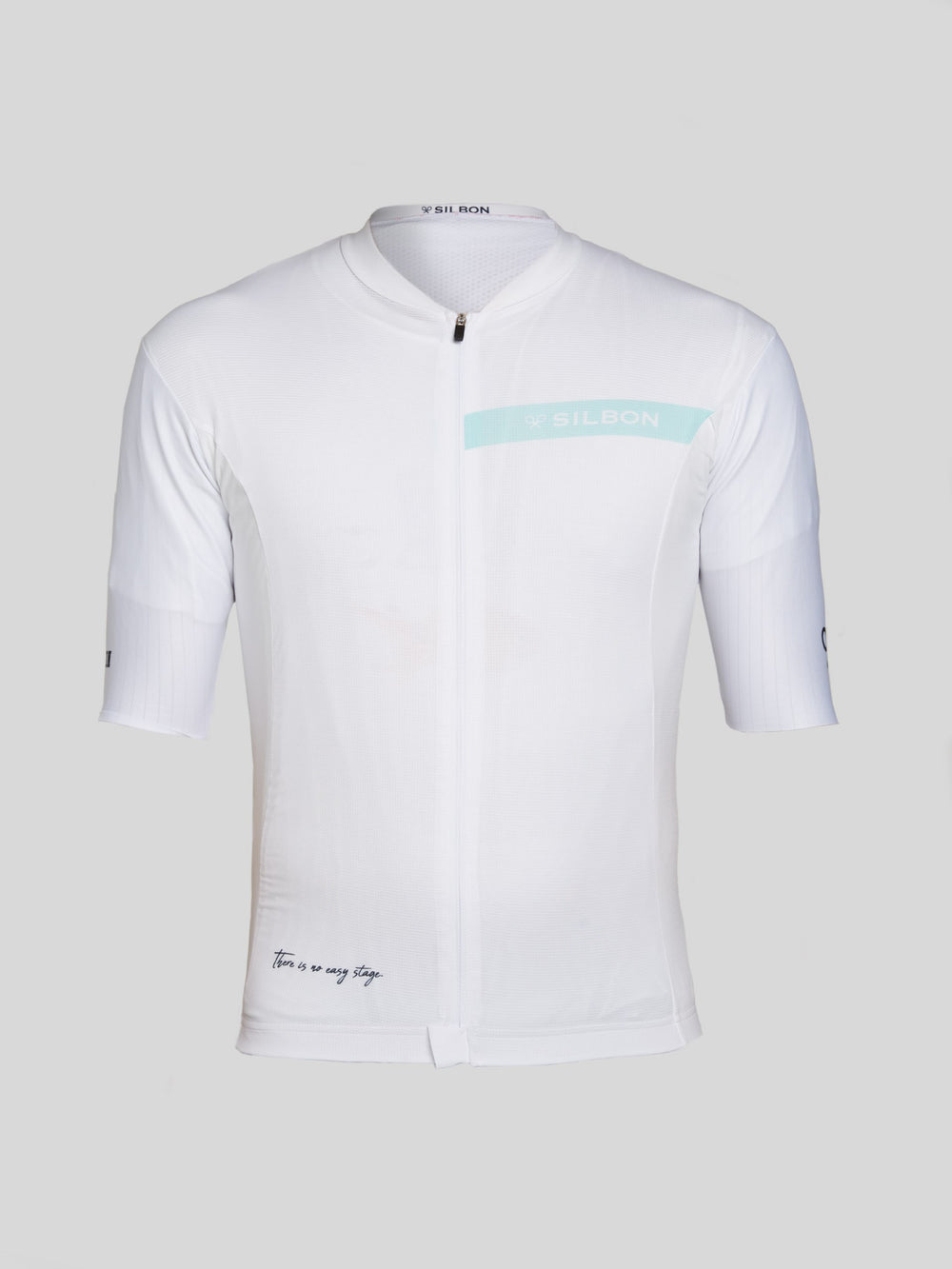 Maillot silbon blanc aigue-marine