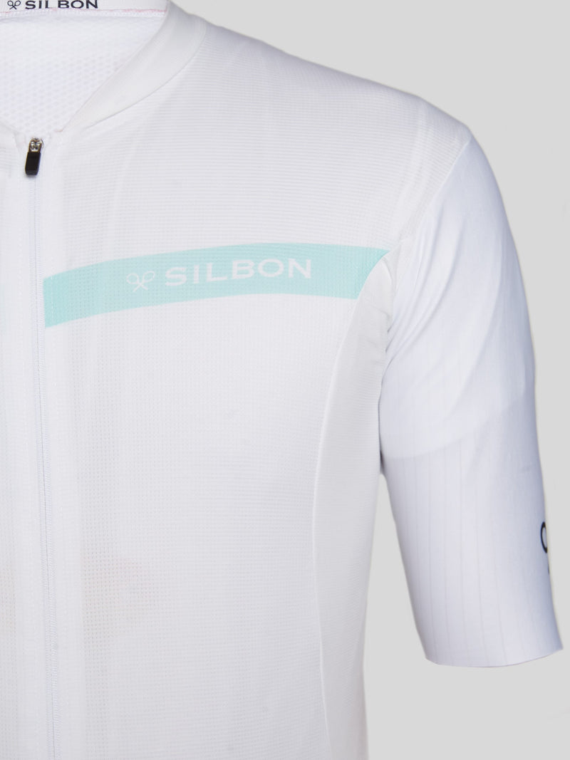 Maillot Silbon blanc et aigue-marine