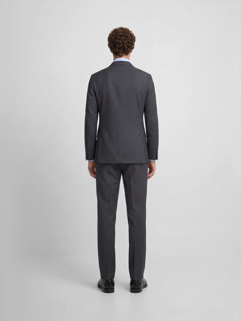 Stretch grey double-breasted suit jacket