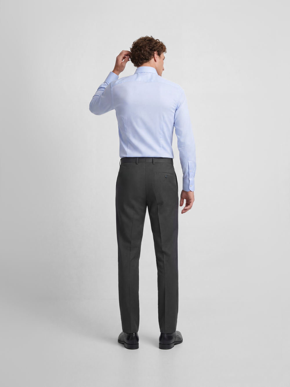 Pantalon traje cruzado stretch grey