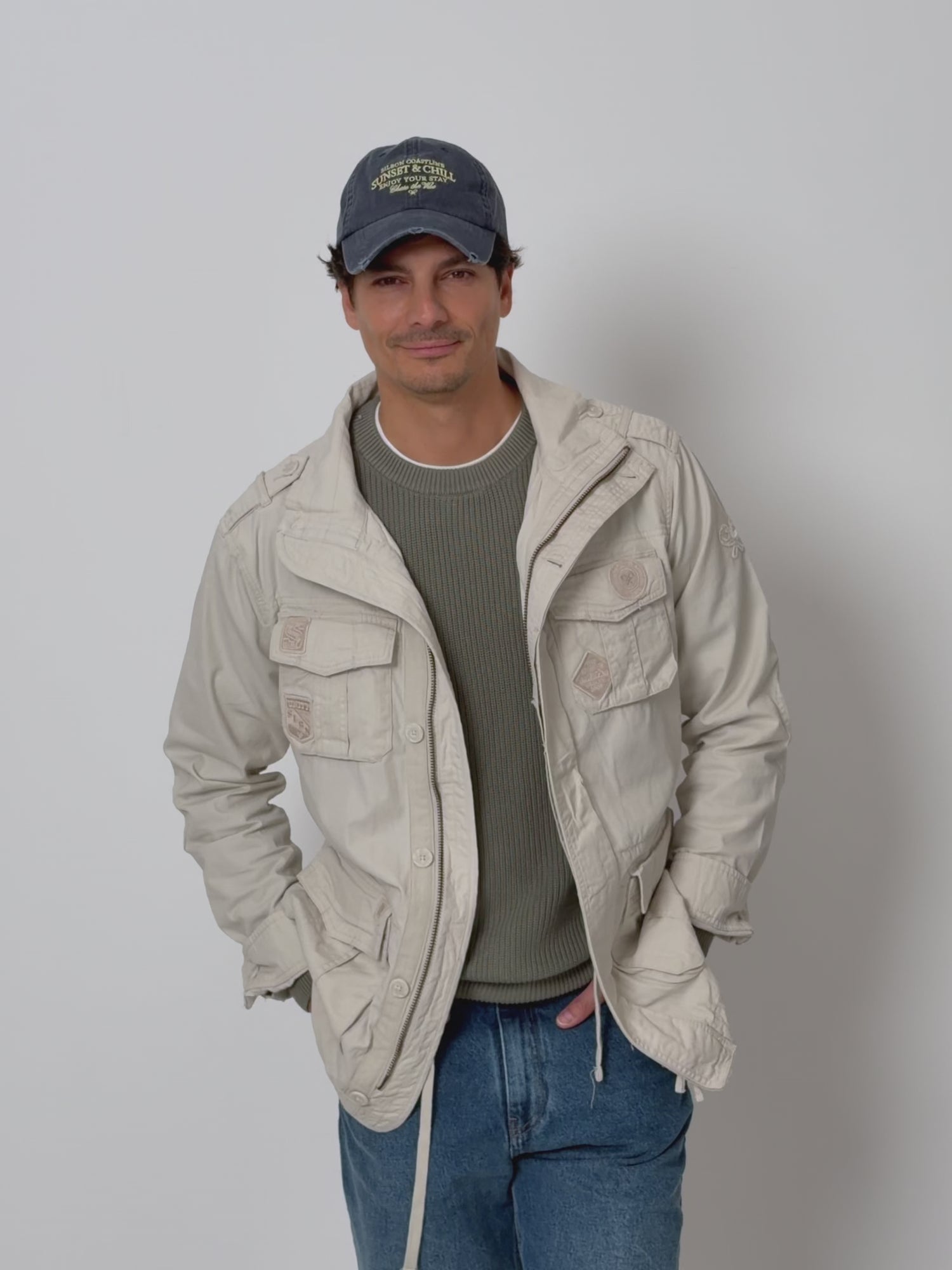 Parka à patchs de pierre