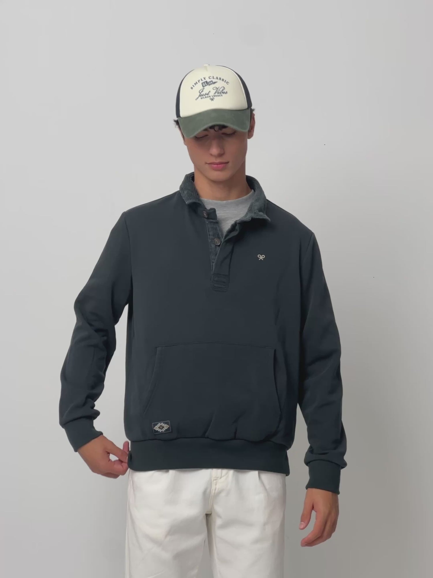 Forro polar canguro verde medio