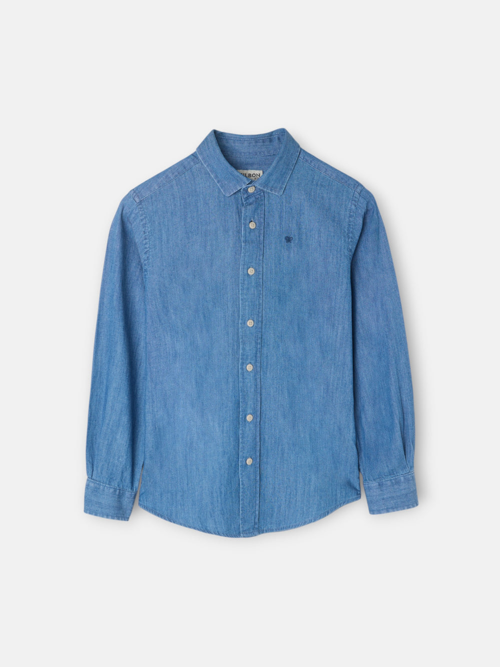 Camisa desportiva de criança em ganga azul navy